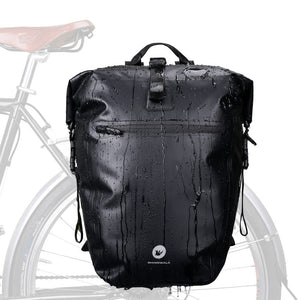 Sacoche de vélo étanche sur porte-bagages arrière "Rhinowalk - X21669 27L" - Noir | Planète Rando