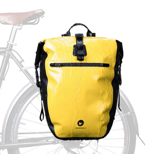 Sacoche de vélo étanche sur porte-bagages arrière "Rhinowalk - X21669 27L" - Jaune | Planète Rando