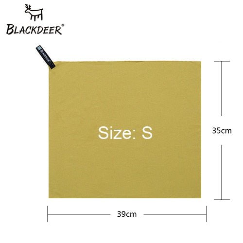 Serviette antibactérienne à séchage rapide ultralégère (à partir de 17g) "Blackdeer - Yarn Dyed" - Jaune moutarde / S | Planète Rando