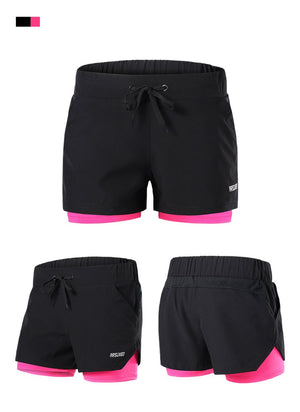 Short de course 2 en 1 taille élastique, respirant, réfléchissant "ARSUXEO - B1103" - Planète Rando