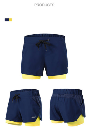 Short de course 2 en 1 taille élastique, respirant, réfléchissant "ARSUXEO - B1103" - Planète Rando