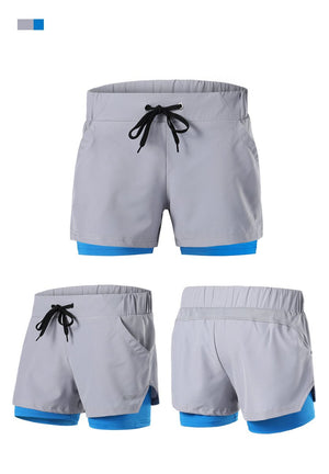 Short de course 2 en 1 taille élastique, respirant, réfléchissant "ARSUXEO - B1103" - Planète Rando