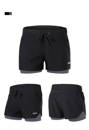 Short de course 2 en 1 taille élastique, respirant, réfléchissant "ARSUXEO - B1103" - Planète Rando