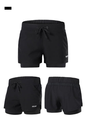 Short de course 2 en 1 taille élastique, respirant, réfléchissant "ARSUXEO - B1103" - Planète Rando