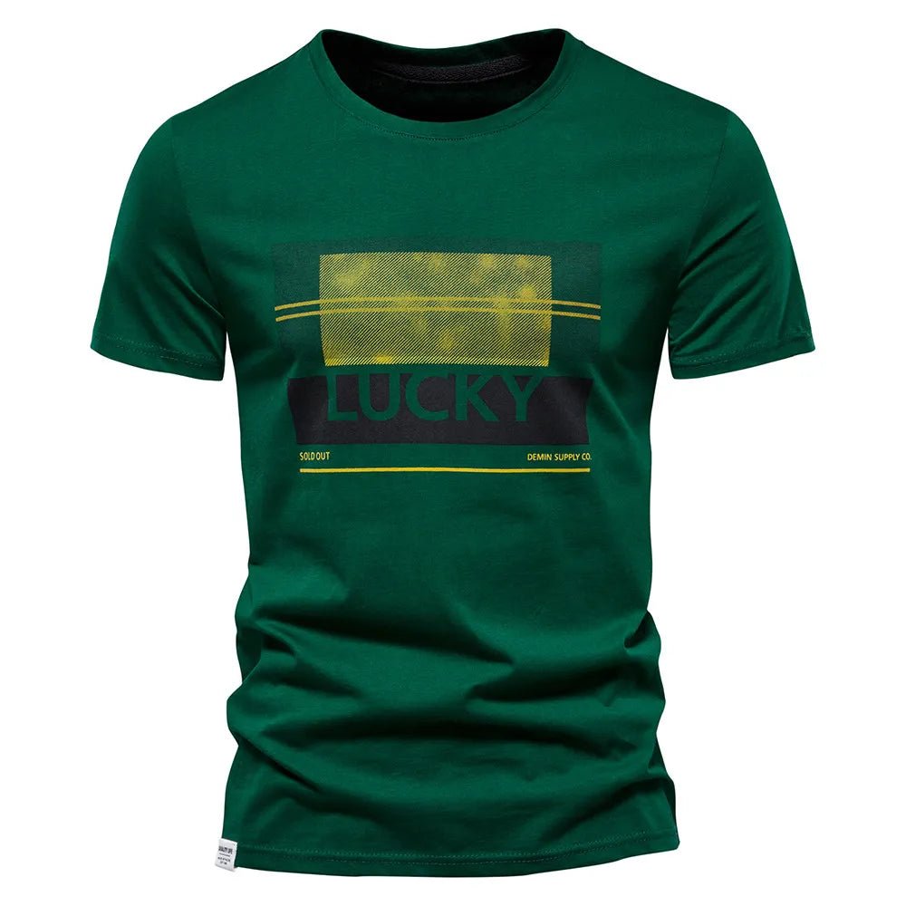 T-shirt à manches courtes et col Rond pour homme "AIOPESON - Lucky" - Vert foncé / L (65-72kg) | Planète Rando