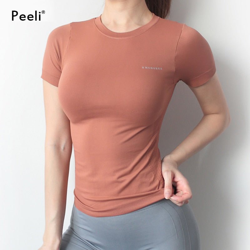 T-shirt de sport à manches courtes pour femme "Peeli - Amimerra " - Corail / S | Planète Rando