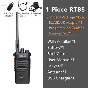 Talkie-walkie 10w de longue portée (3km - 5km) UHF 295g "RETEVIS - RT86" - 1 PC and ACC 1 | Planète Rando