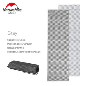 Tapis de camping pliable & ultraléger en mousse IXPE 460g "Naturehike - NH-pad" - Gris | Planète Rando
