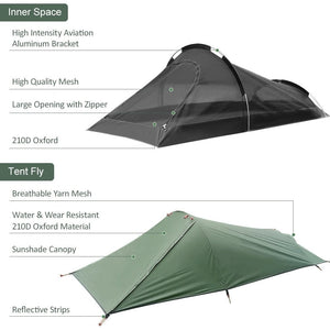 Tente de camping double-parois pour 1 personne 4 saisons 1,3kg "Skyline Outdoors - Canopee" - Planète Rando