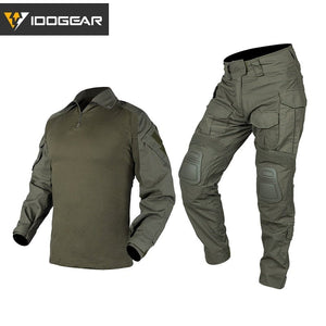 Uniforme tactique airsoft, chasse / tenue de camouflage 1.5kg "IDOGEAR - Gen3" - Vert foncé / S | Planète Rando