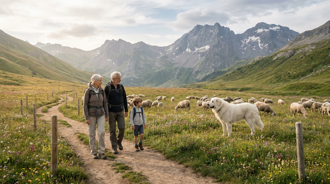 Rando senior : traverser les alpages avec les patous Planète Rando
