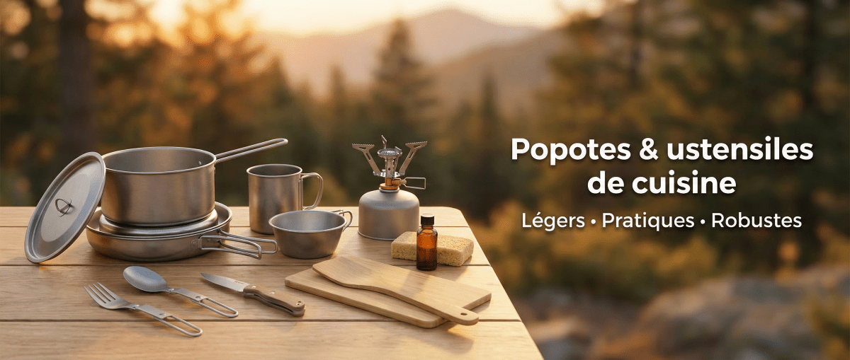 Popotes, tasses & ustensiles de cuisine - Planète Rando
