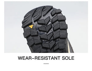 Gris et orange Humtto HT-260587E mid-top bottines alpinisme avec protection Splash-proof, semelle crantée et molette latérale de serrage, présentées sur fond blanc avec logo Humtto. Idéales comme chaussures hydrophobes pour enfants aventuriers.