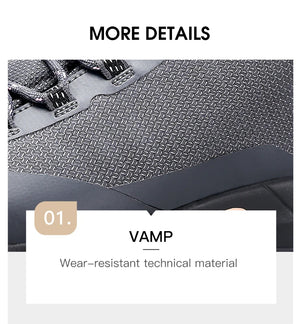 La chaussure de randonnée pour femmes Humtto "HUMTTO - HT-230078B" présente une tige en maille violette et rose, des lacets, un support pour la cheville, une semelle texturée et une protection contre les éclaboussures, le tout sur fond blanc.