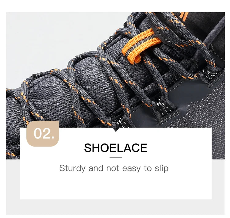 La chaussure de randonnée pour femmes Humtto "HUMTTO - HT-230078B" présente une tige en maille violette et rose, des lacets, un support pour la cheville, une semelle texturée et une protection contre les éclaboussures, le tout sur fond blanc.