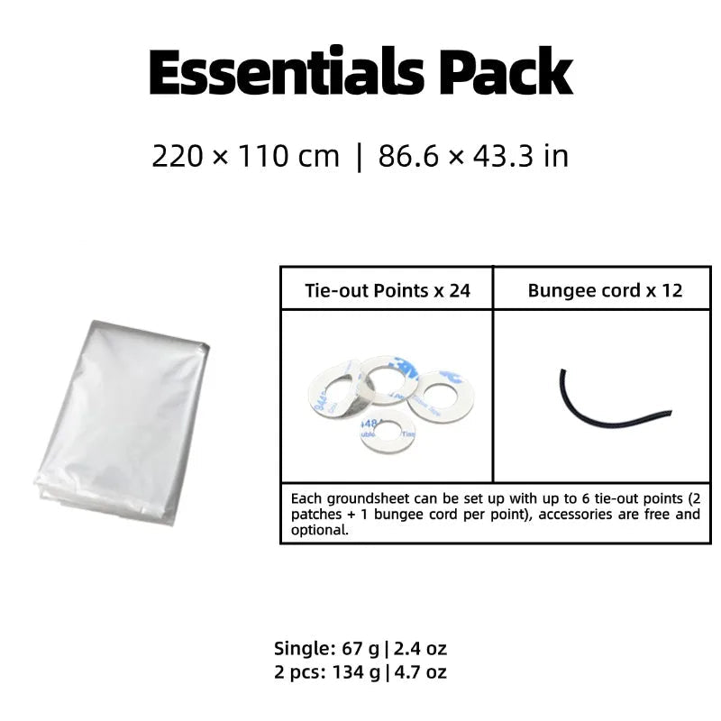 Tapis de sol / bâche imperméable pour tente en film polycro ultraléger à partir de 60g  "Horizon Outdoor - Polycro ground sheet"