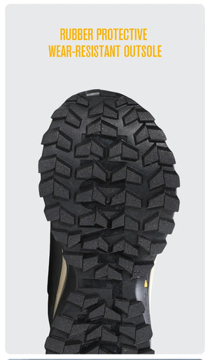 Gris et orange Humtto HT-260587E mid-top bottines alpinisme avec protection Splash-proof, semelle crantée et molette latérale de serrage, présentées sur fond blanc avec logo Humtto. Idéales comme chaussures hydrophobes pour enfants aventuriers.