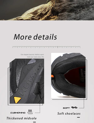 Les bottines tactiques 100% imperméables Humtto - HT-240760A pour homme, marron et noires, avec semelle robuste, tige en mesh et suède, et fermeture à lacets, sont idéales pour ceux recherchant des chaussures imperméables.