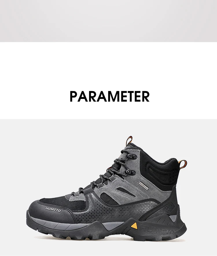 Les bottines tactiques 100% imperméables Humtto - HT-240760A pour homme, marron et noires, avec semelle robuste, tige en mesh et suède, et fermeture à lacets, sont idéales pour ceux recherchant des chaussures imperméables.