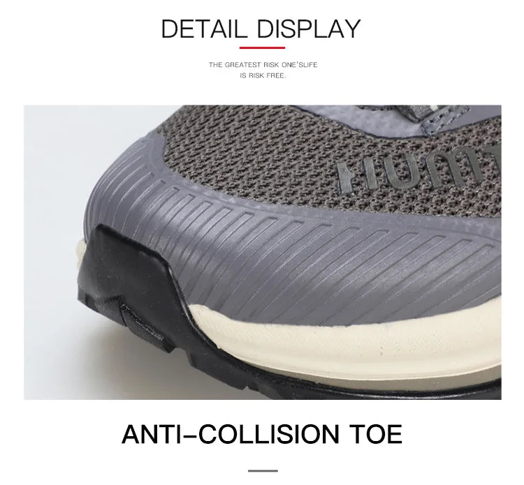 Gris et orange Humtto HT-260587E mid-top bottines alpinisme avec protection Splash-proof, semelle crantée et molette latérale de serrage, présentées sur fond blanc avec logo Humtto. Idéales comme chaussures hydrophobes pour enfants aventuriers.