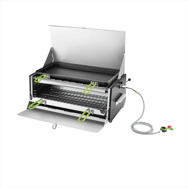 Cuisinière à gaz amovible / barbecue avec grill en acier inoxydable 2650w "BRS16" Planète Rando