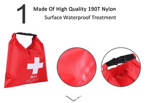 Trousse de premiers secours Portable rouge étanche 1,2 l, Kits d'urgence, étui uniquement pour camping en plein air, voyage, sac médical d'urgence, traitement ELEFIRST