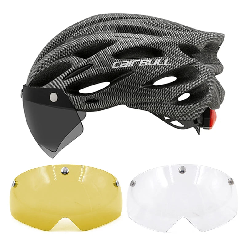 Casque de vélo pour route et VTT avec LED et visière "Cairbull - CB26 ALLROAD" Planète Rando