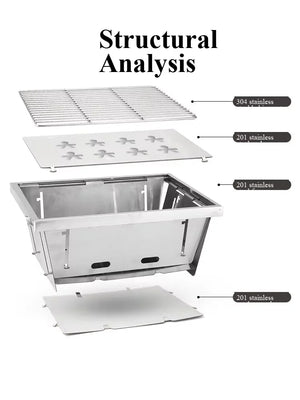 Mini-barbecue amovible en aluminium pour table IGT "YOUQI - LXTL" YOUQI