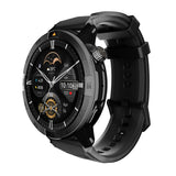 L'AGM Montre GPS Legion Pro est dotée d'un écran rond AMOLED de 1,43 pouce affichant l'heure, la date, la météo, le nombre de pas et la fréquence cardiaque. Elle est dotée d'un bracelet noir, d'une lunette métallique et est étanche 5ATM/IP68 pour un style moderne.