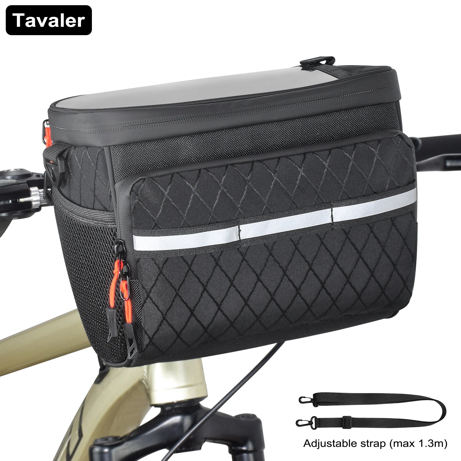 Sac avant de vélo New6L, multifonctionnel, grande capacité, panier de vélo isotherme avec écran tactile, accessoire de vélo multi-poches pour l'extérieur Planète Rando