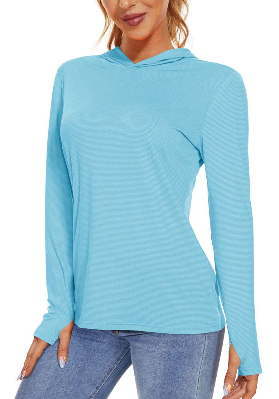 T-shirt à capuche avec protection UV/solaire UPF 50+ "TACVASEN - TS251"