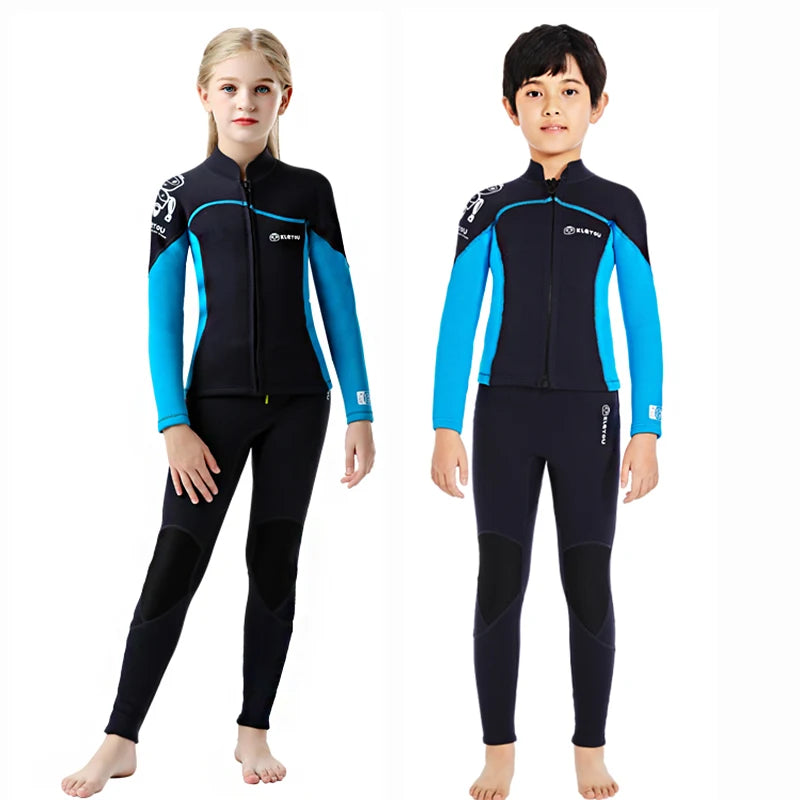 Combinaison de plongée deux pièces en néoprène 2,5 mm pour enfants "KLEYOU - R002"