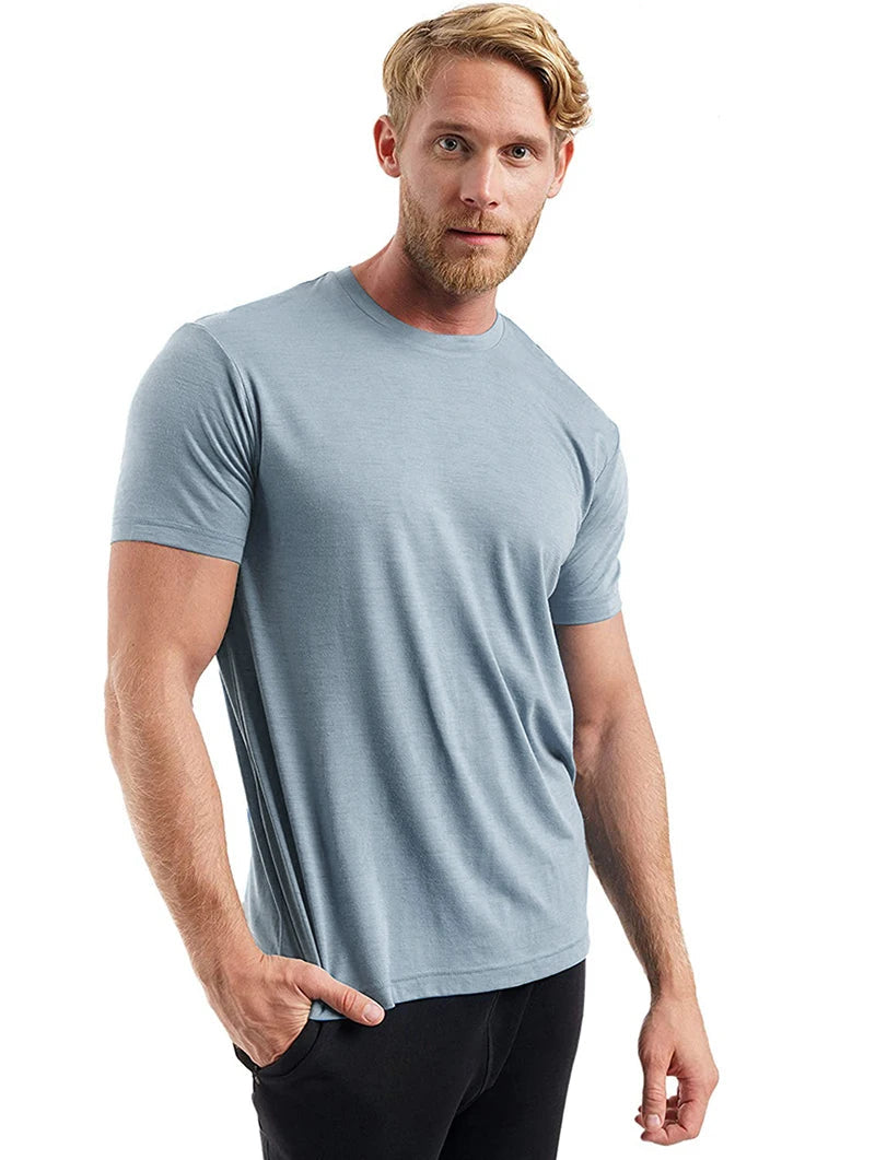 T-shirt technique 100 % laine mérinos à séchage rapide et anti-odeurs pour homme "SERBEWAY - SW200"