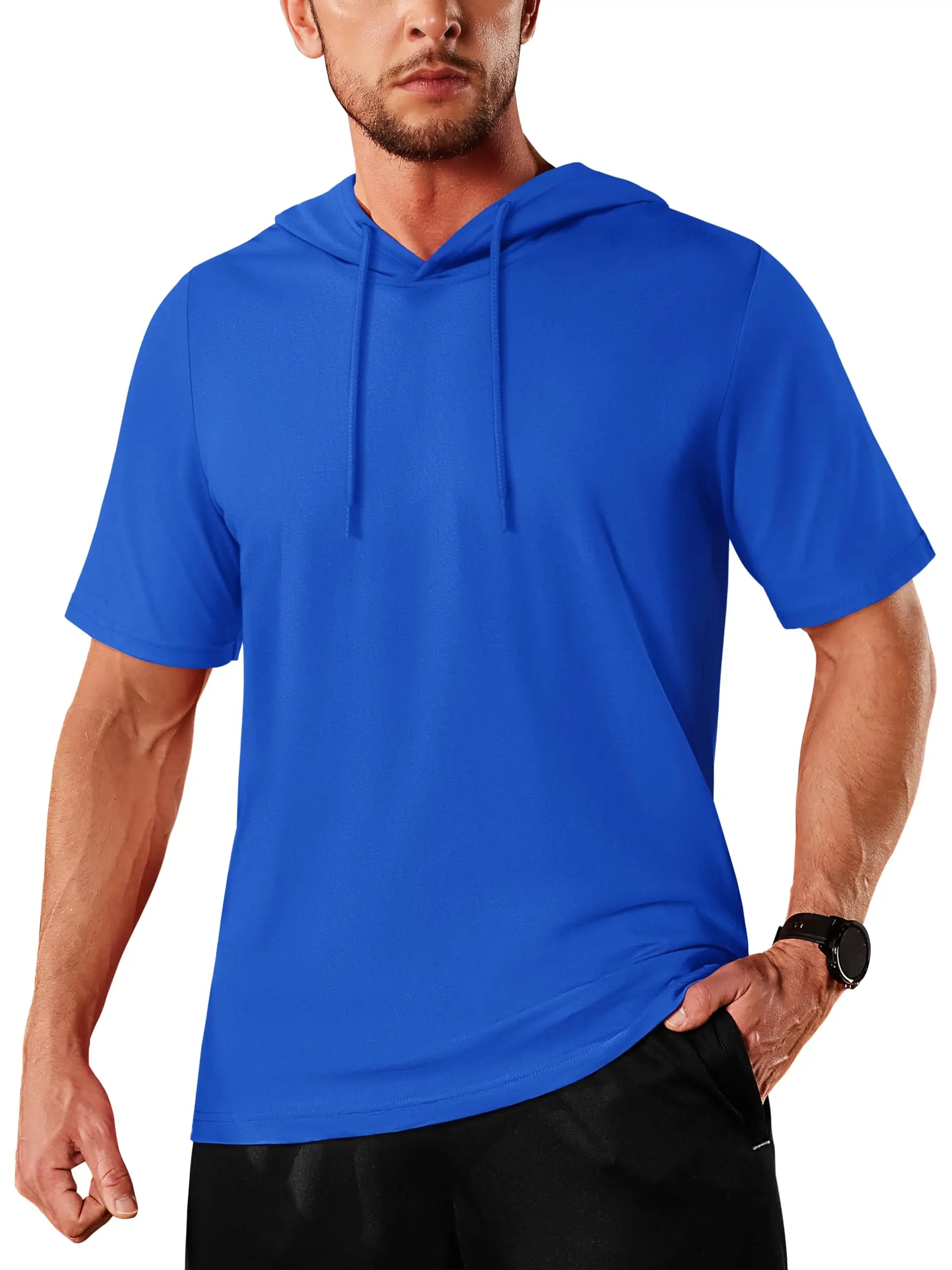 T-shirt à capuche légers en coton pour l'été, manches courtes "TACVASEN - TS300"