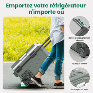 Alpicool-Mini réfrigérateur de voiture portable, refroidisseur à compresseur, EZGW, 40L, 50L, 60L, 12 V, 24V DC, 100 V-240V AC, congélateur pour camping, barbecue Planète Rando