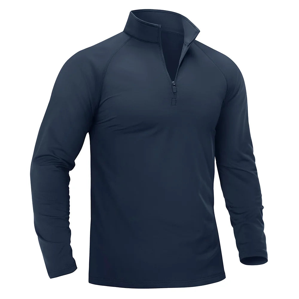 T-shirt thermique / sweat-shirt polaire à fermeture éclair 1/4 et manches longues pour homme "TACVASEN - TS321"