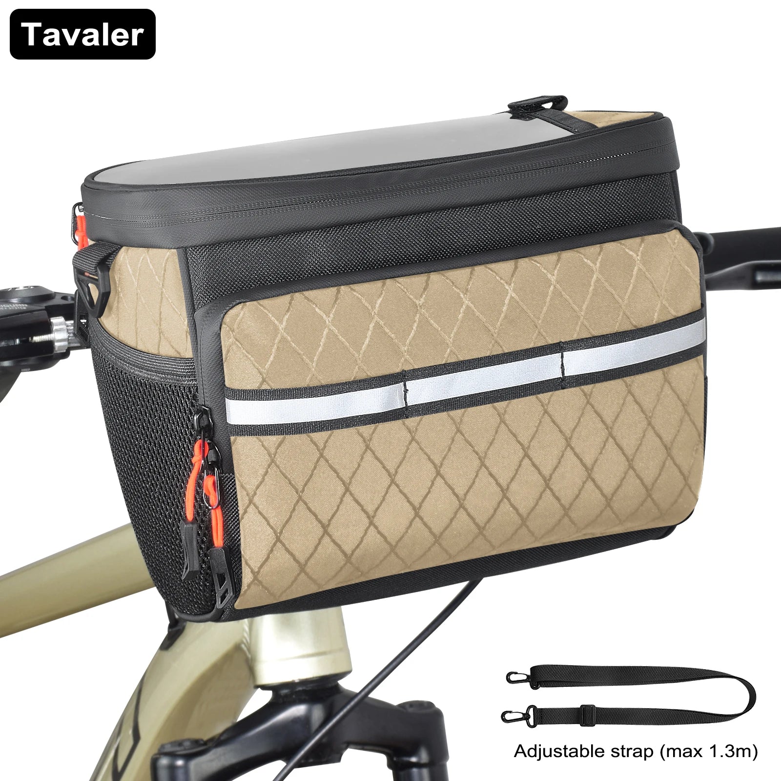 Sac avant de vélo New6L, multifonctionnel, grande capacité, panier de vélo isotherme avec écran tactile, accessoire de vélo multi-poches pour l'extérieur Planète Rando