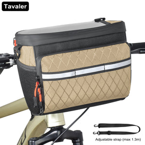 Sac avant de vélo New6L, multifonctionnel, grande capacité, panier de vélo isotherme avec écran tactile, accessoire de vélo multi-poches pour l'extérieur Planète Rando