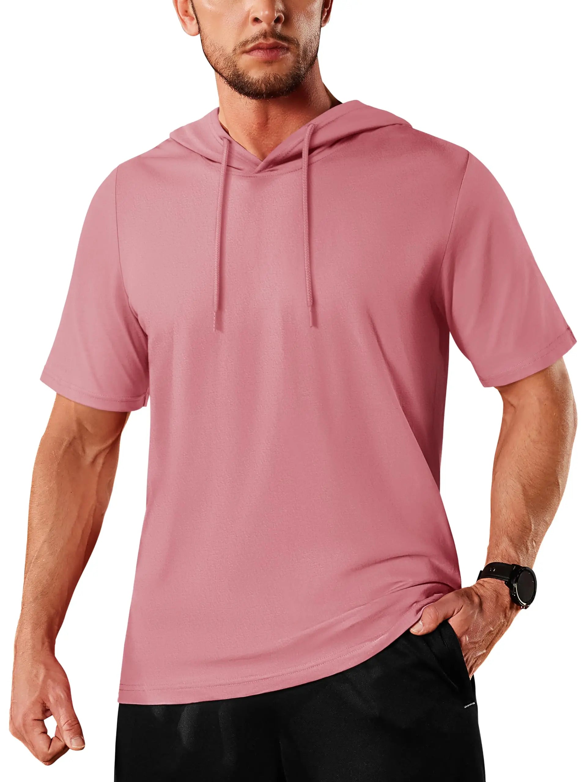 T-shirt à capuche légers en coton pour l'été, manches courtes "TACVASEN - TS300"