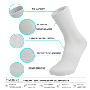 Trois paires de chaussettes de cyclisme pour hommes Daven Socks - YD-345, longueur ras du cou, en blanc, jaune néon avec accents noirs, et noir sont présentées côte à côte sur un fond blanc.