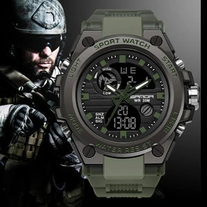 SANDA-Montre-bracelet de sport étanche pour homme, haut de gamme, montres de luxe pour homme, militaire, montre de l'armée, affichage des touristes SANDA