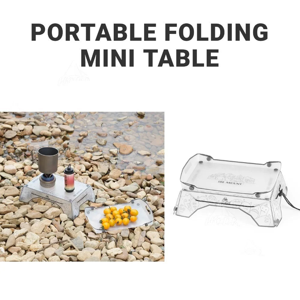 Mini table pliante ultralégère en polypropylène et plateau 97g " Isemount - Folding table pp"