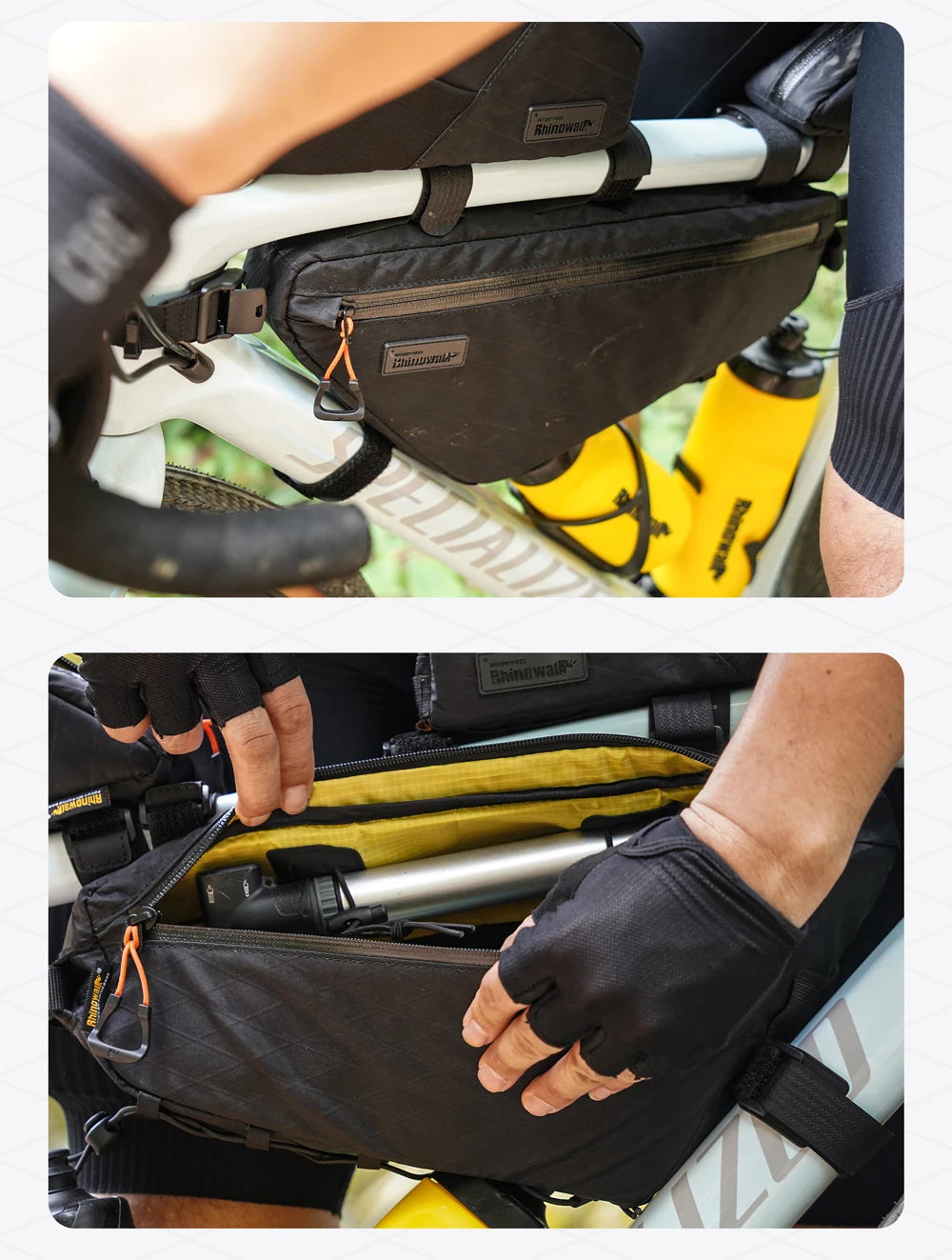 Sacoche triangulaire pour cadre de vélo, VTT, VTC, Gravel 2,9L "Rhinowalk - BHD0018" Rhinowalk