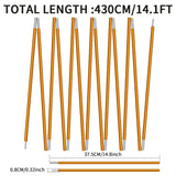 Poteau de tente en alliage d'aluminium, 4.3M/3.6M, Support de Camping, accessoires de remplacement pour randonnée, auvent, cadres d'abri, tiges, 1 pièce/2 pièces Top Pole