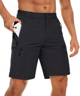 TACVASEN Short cargo d'été à 5 poches zippées, séchage rapide, pour homme, short de pêche, extensible, pour la randonnée en plein air, short de travail en nylon, léger Planète Rando