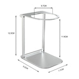 Support DENOKIN souple en alliage d’aluminium argenté, porte-filtre ouvert pour machine à expresso portable, 12,3 x 9,5 x 7,7 cm.