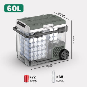Alpicool-Mini réfrigérateur de voiture portable, refroidisseur à compresseur, EZGW, 40L, 50L, 60L, 12 V, 24V DC, 100 V-240V AC, congélateur pour camping, barbecue Planète Rando