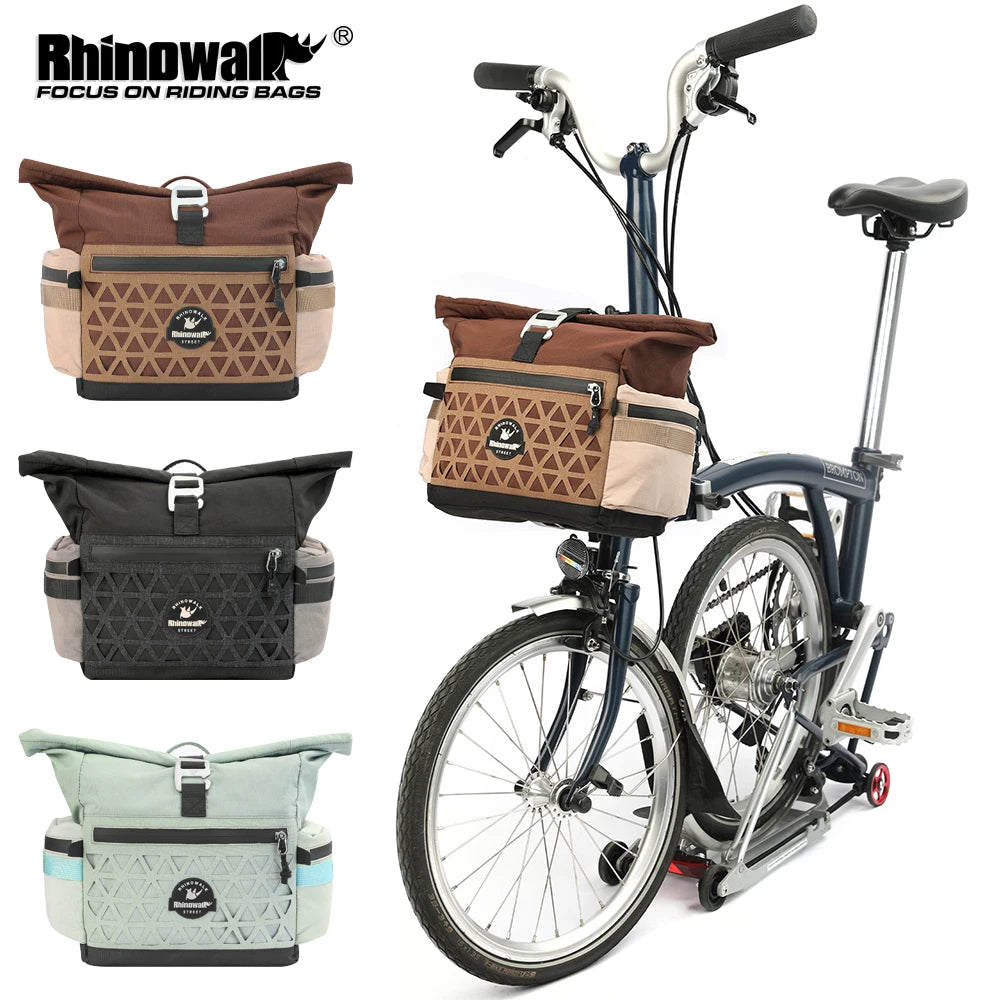 Sacoche / panier de guidon à fixation rapide avec housse de pluie 6,5L "Rhinowalk - Cosmopolis BCT0208"