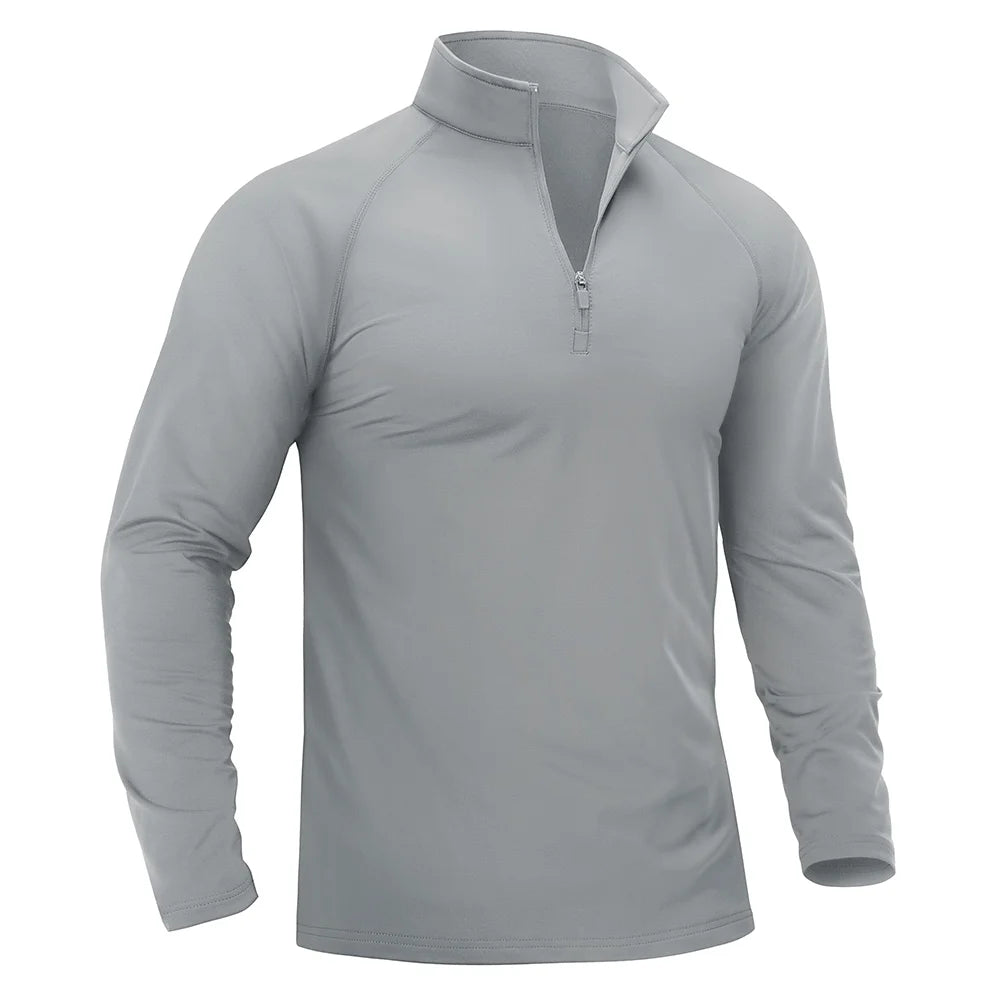 T-shirt thermique / sweat-shirt polaire à fermeture éclair 1/4 et manches longues pour homme "TACVASEN - TS321"