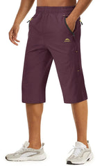 TACVASEN-Short capri d'été pour homme, vêtement long à séchage rapide, pour randonnée, camping, montagne, travail, poche zippée, pêche en plein air, 3/4 Planète Rando